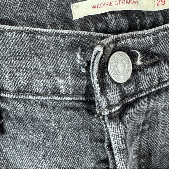 Levi’s Premium Black Wedgie Straight Button Fly Jeans Size 29 - Picture 4 of 9